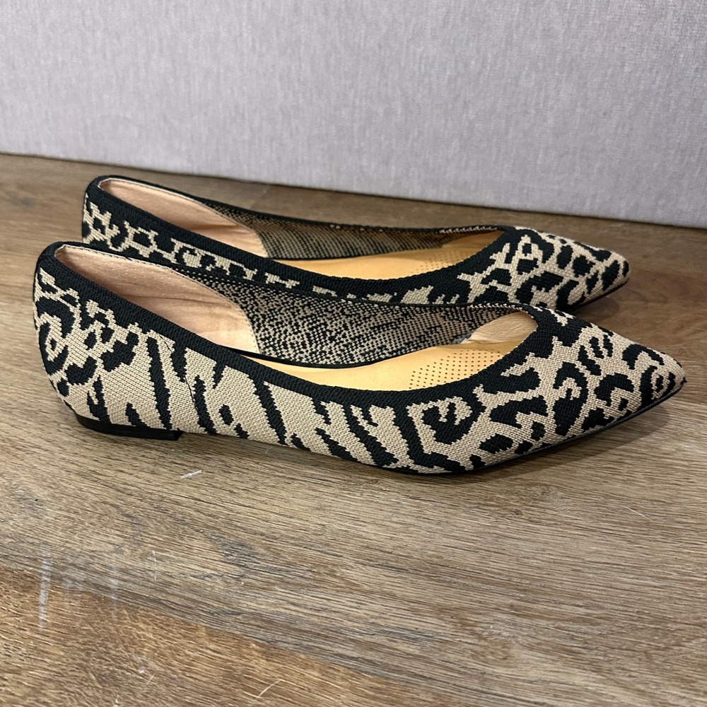 Corso Como‎ Womens Leopard Print Knit Pointed Toe Ballet Flats Shoes Size 9.5M - Picture 2 of 7